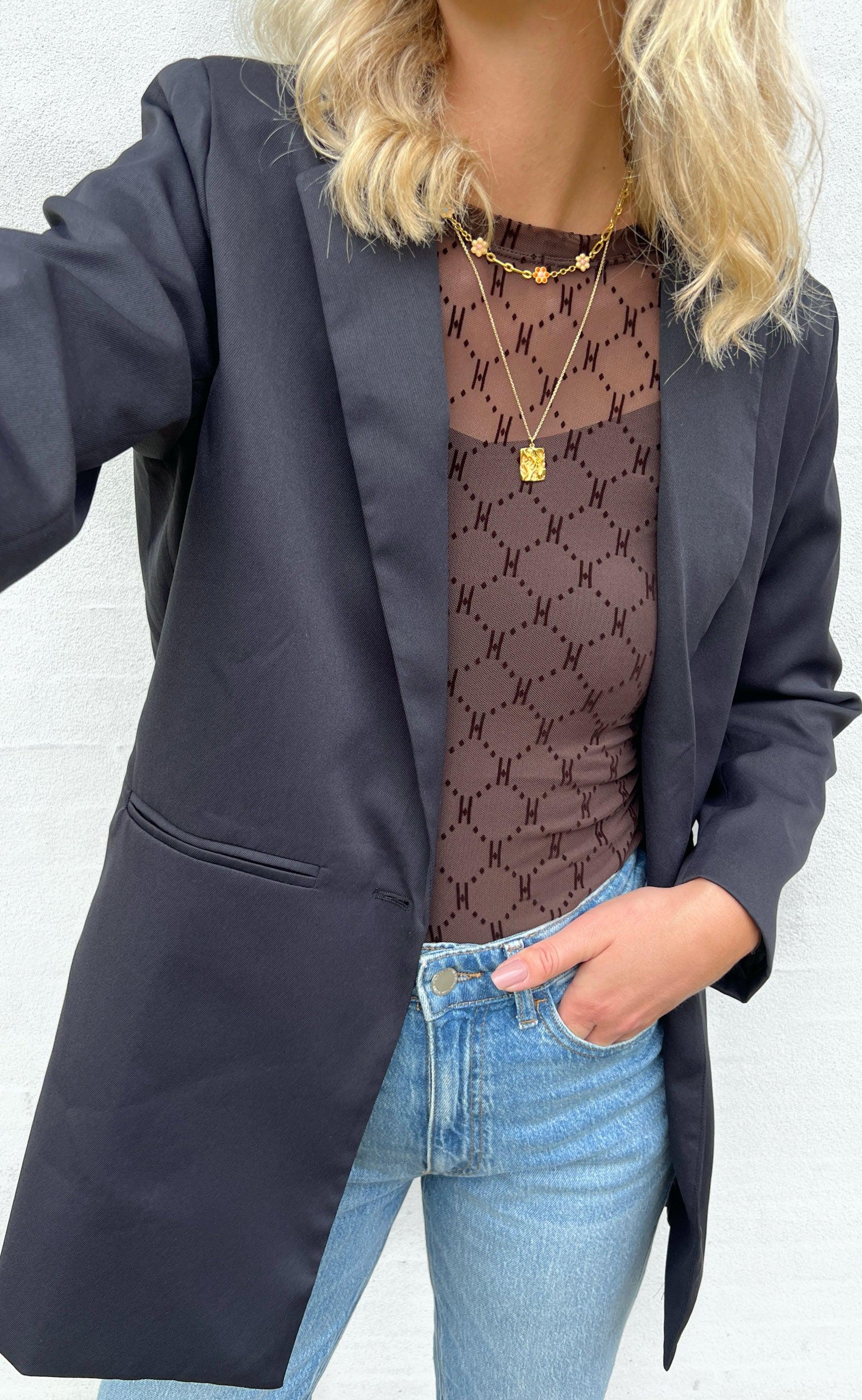 Hype The Detail Bluse - Mesh - Brown - Image 6