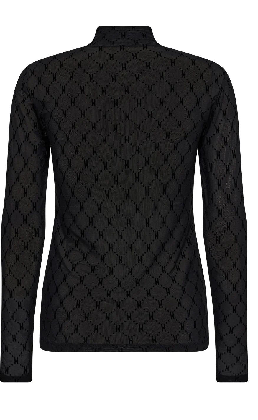 Hype The Detail Bluse - Mesh Turtle Neck - Black - Image 3