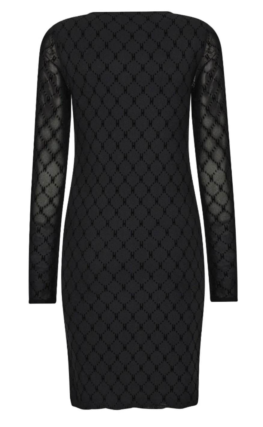 Hype the Detail Kjole - Mesh V-neck - Black - Image 3