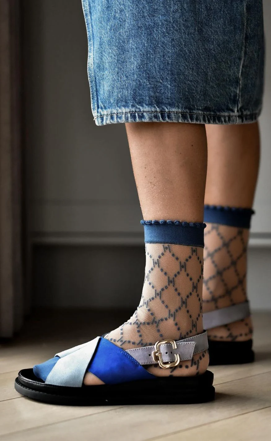 Hype The Detail Strømper - Logo 25 Denier - Denim Blue - Image 3