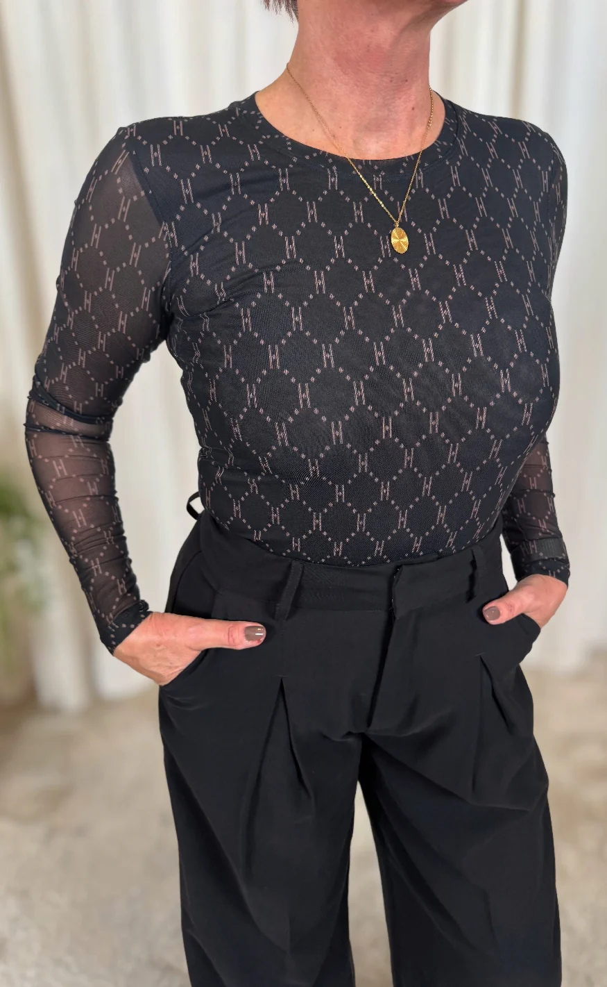 Hype The Detail Bluse - Mesh - Black/brown - Image 6