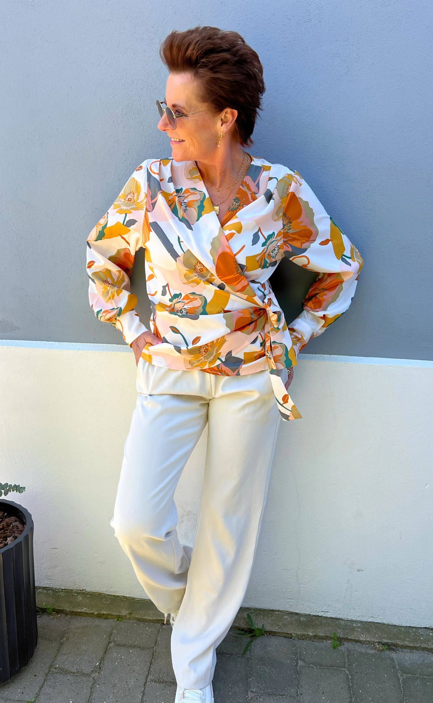 Say INA Copenhagen Bluse - Josse - White Big Flower - Image 5