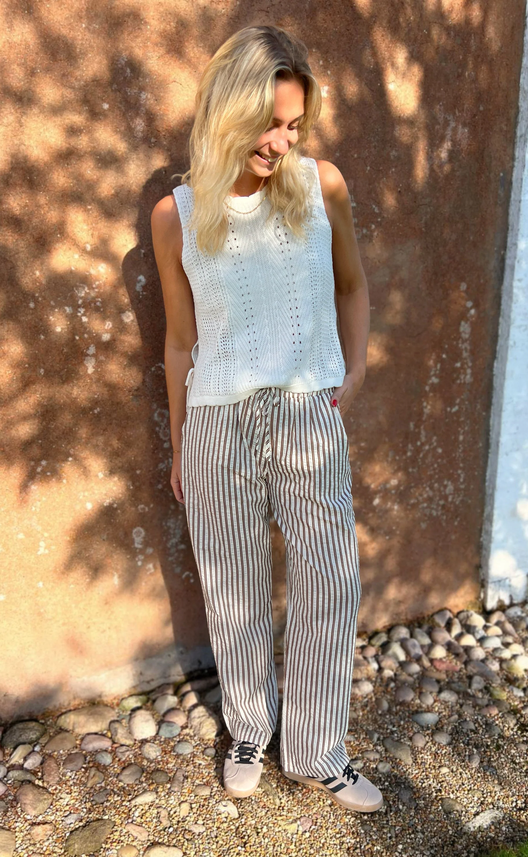 Say INA Copenhagen Bukser - Liv - White / Brown Striped - Image 6