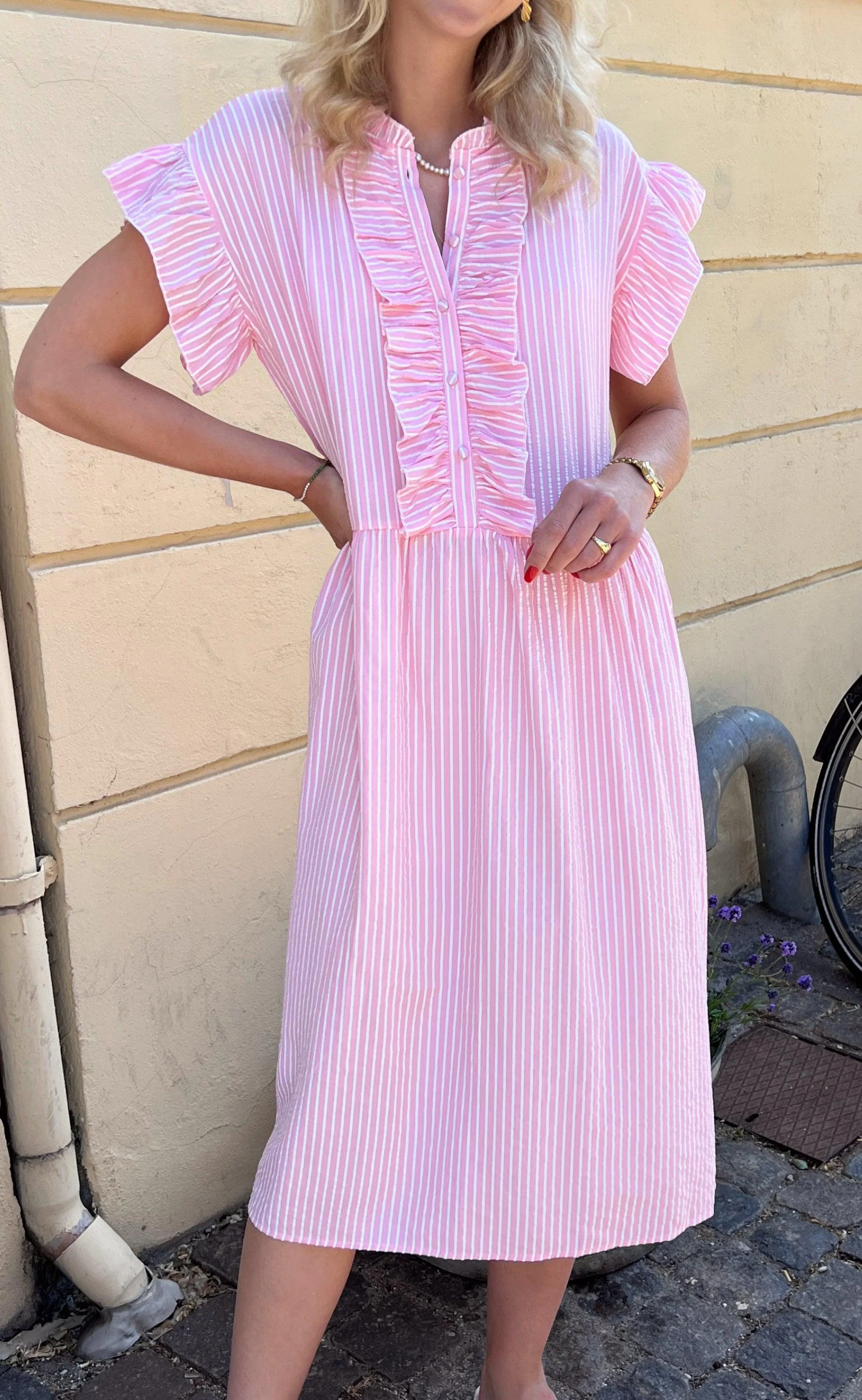 Say INA Copenhagen Kjole - Amelia - Pink Striped - Image 6