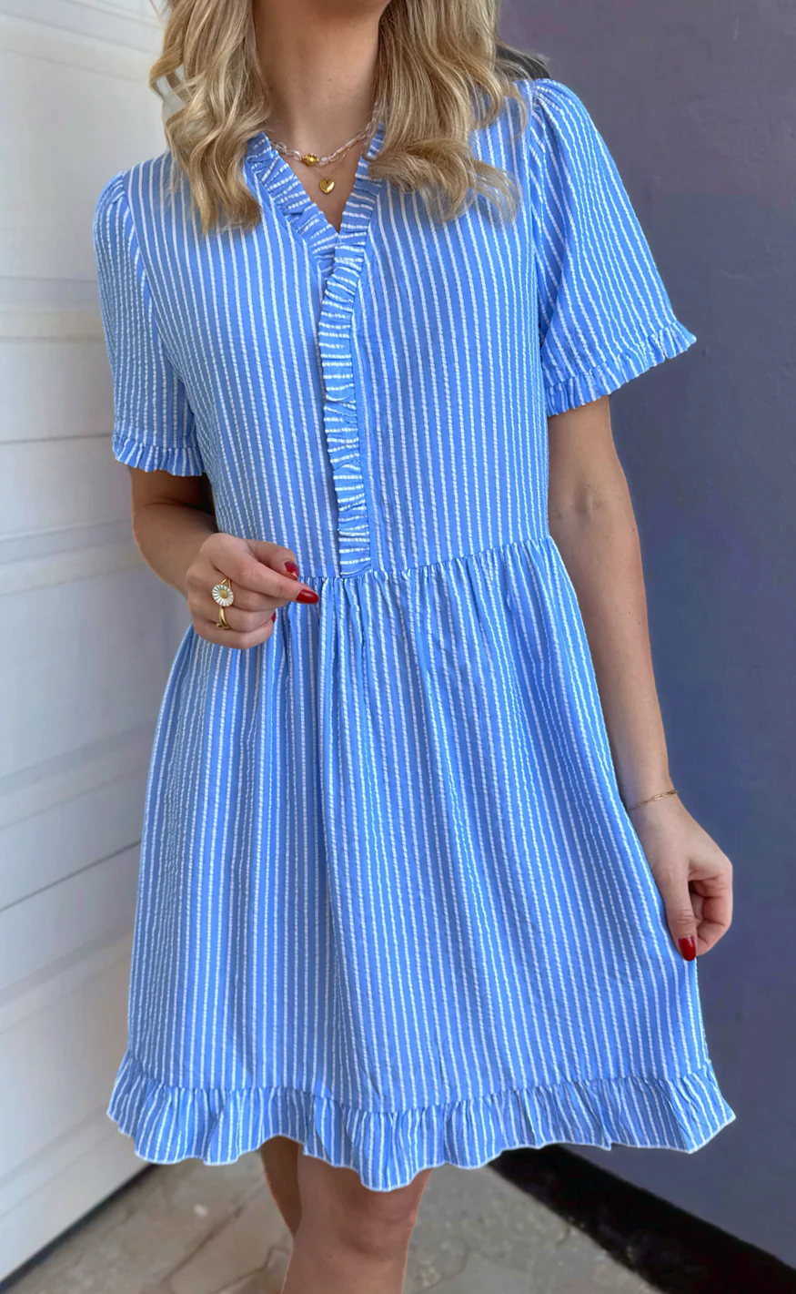 Say INA Copenhagen Kjole - Catja Summer - Blue Striped - Image 2