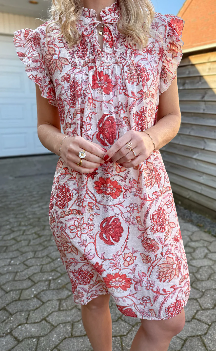 Say INA Copenhagen Kjole - Emmi - Red Flowers - Image 3