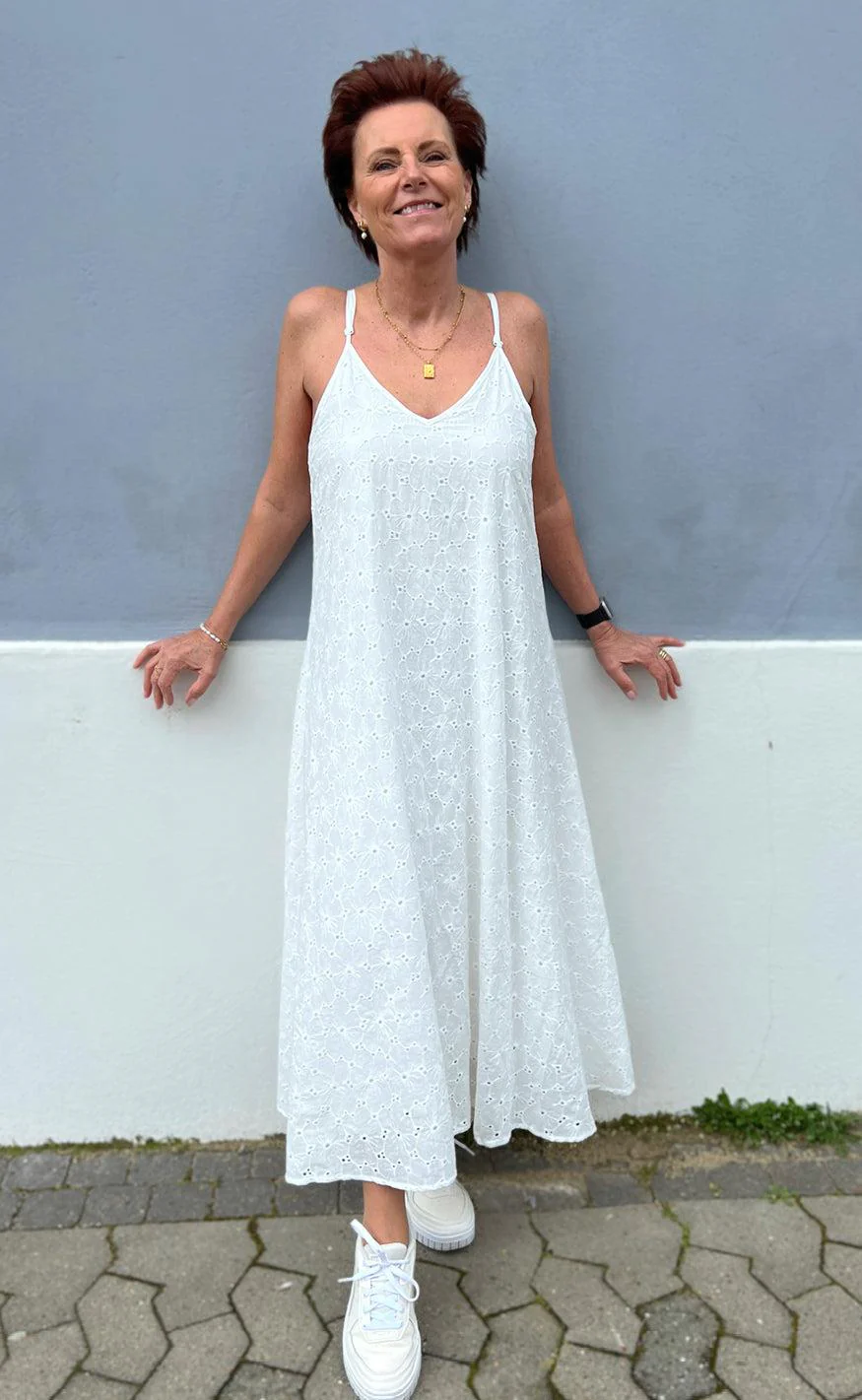 Say INA Copenhagen Kjole - Klara - White Broderi Anglaise - Image 3
