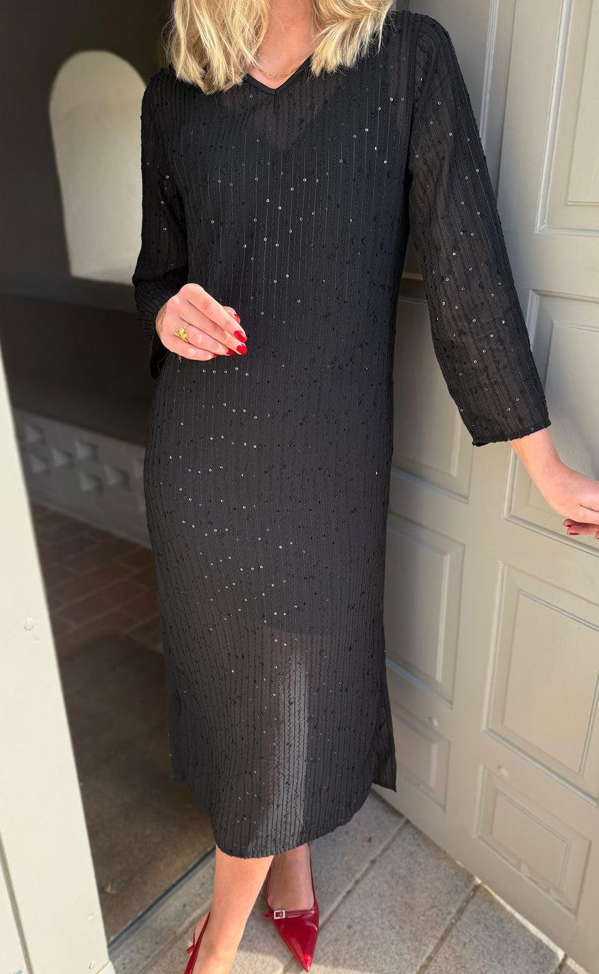 Say INA Copenhagen Kjole - Matilda - Black Sequin