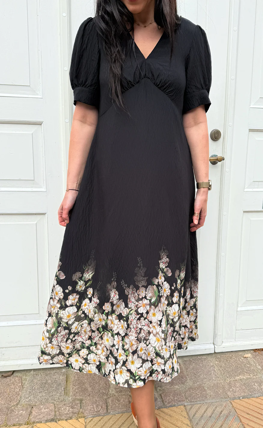 Say INA Copenhagen Kjole - Mirabelle - Black W. Flowers - Image 6