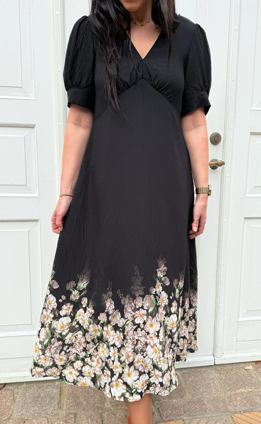 Say INA Copenhagen Kjole - Mirabelle - Black W. Flowers - Image 8