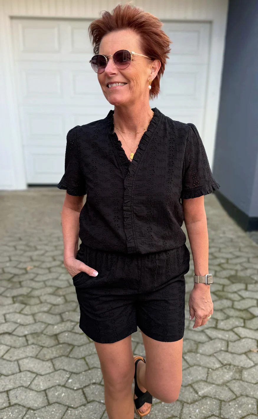 Say INA Copenhagen Shorts - Catja - Black Broderie Anglaise - Image 2