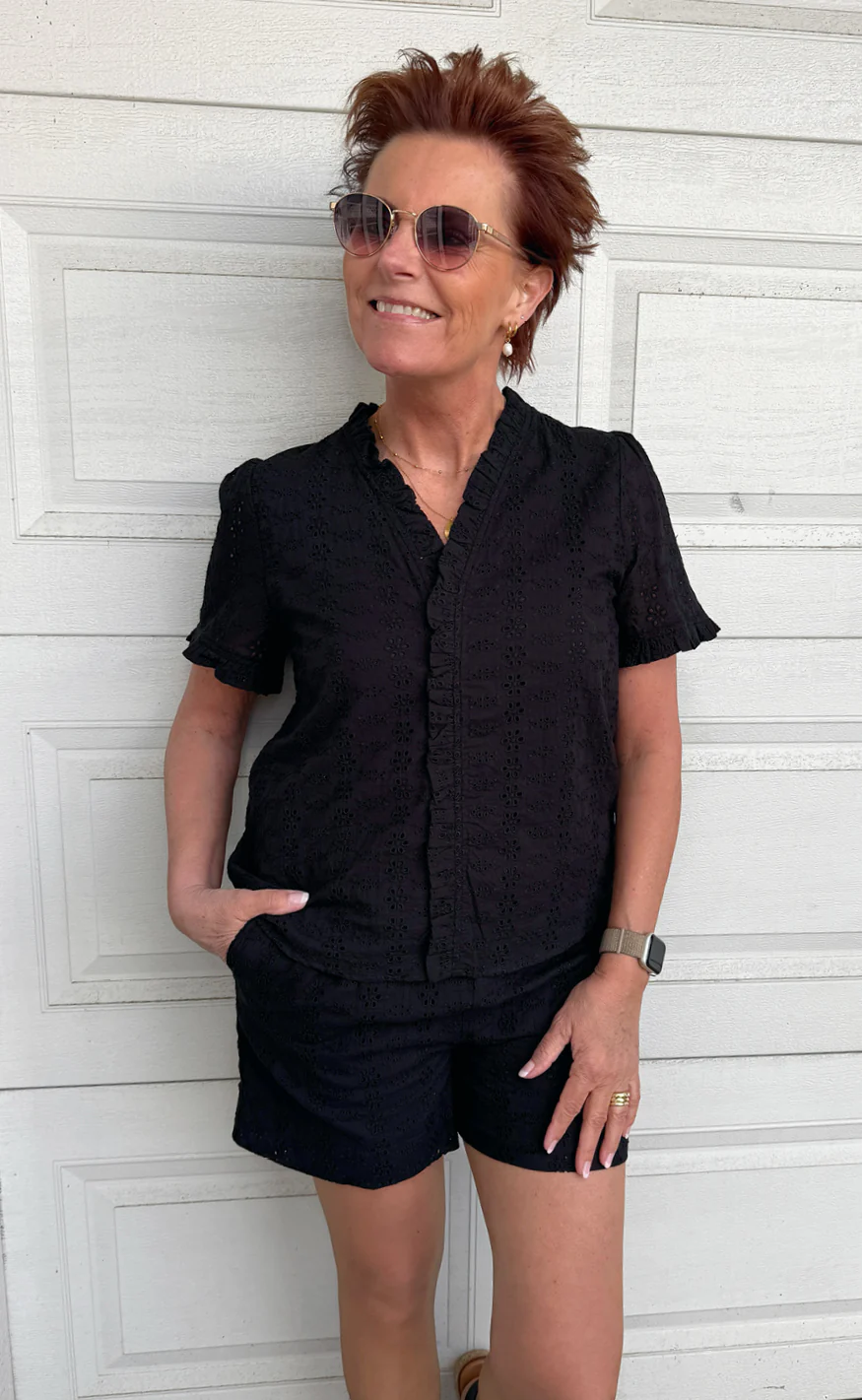 Say INA Copenhagen Shorts - Catja - Black Broderie Anglaise - Image 3