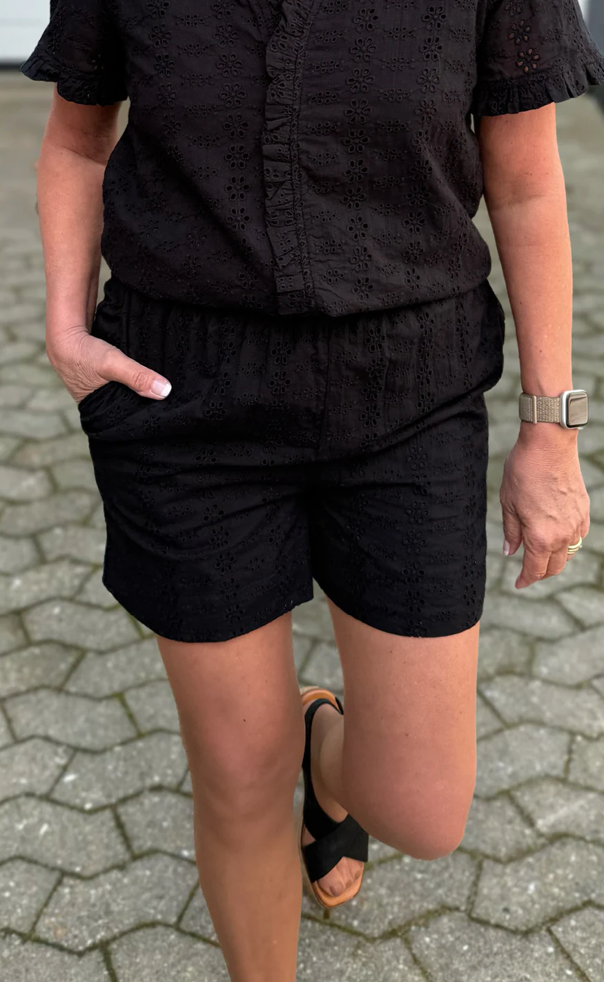 Say INA Copenhagen Shorts - Catja - Black Broderie Anglaise - Image 4