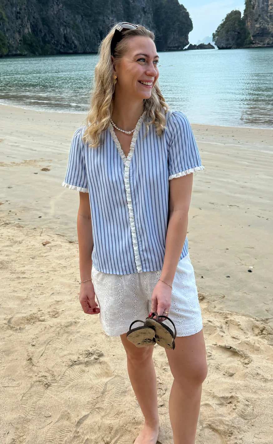 Say INA Copenhagen Shorts - Catja - White Broderie Anglaise - Image 4