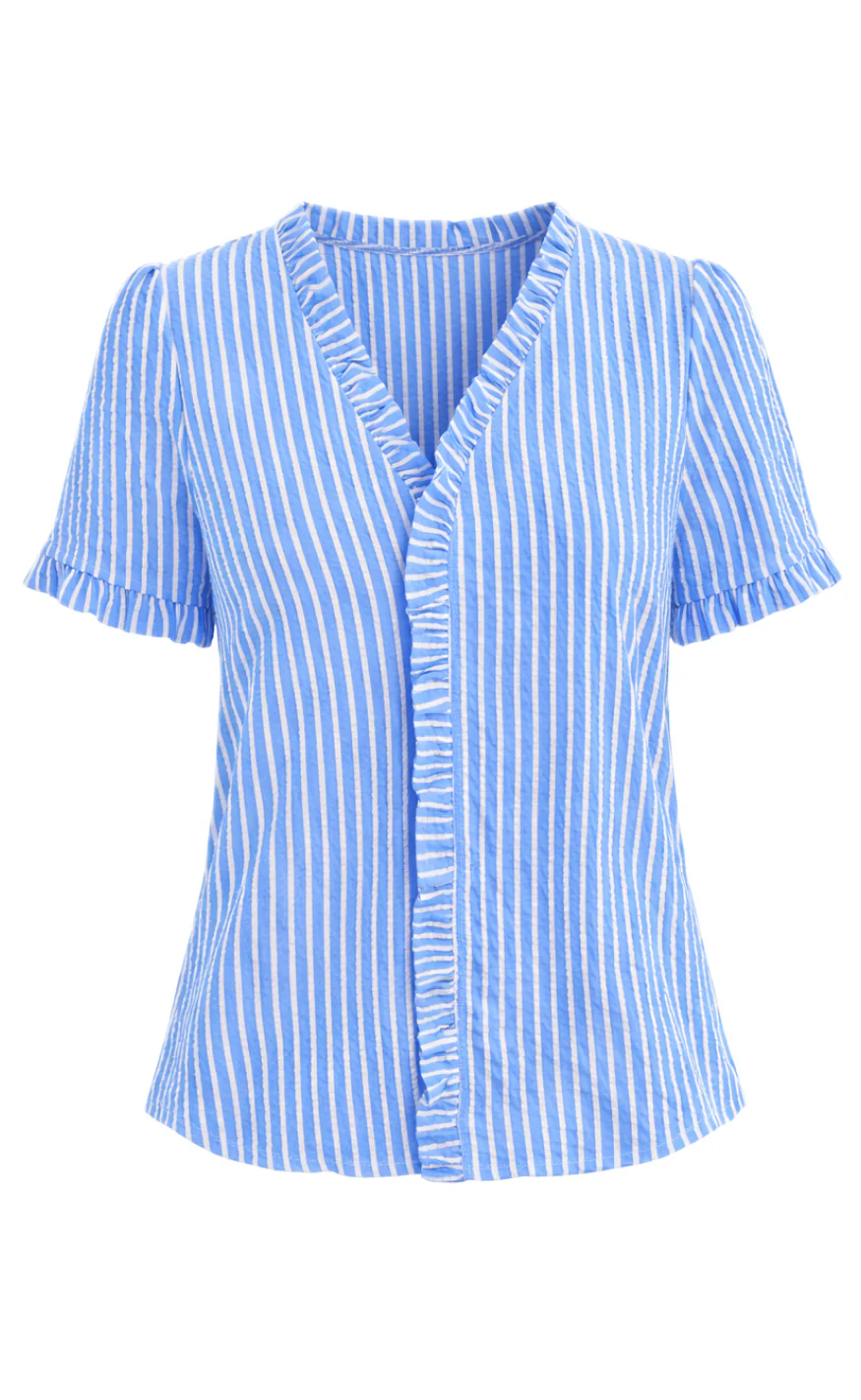 Say INA Copenhagen Top - Catja - Blue Striped - Image 6