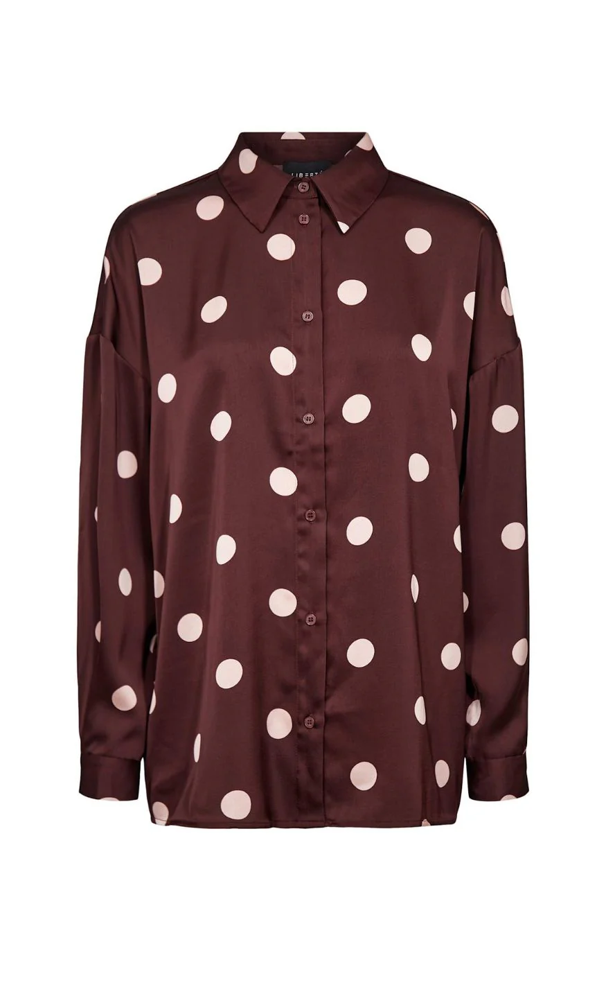 Liberte Skjorte - Dotti - Plum Rose Big Dot - Image 2