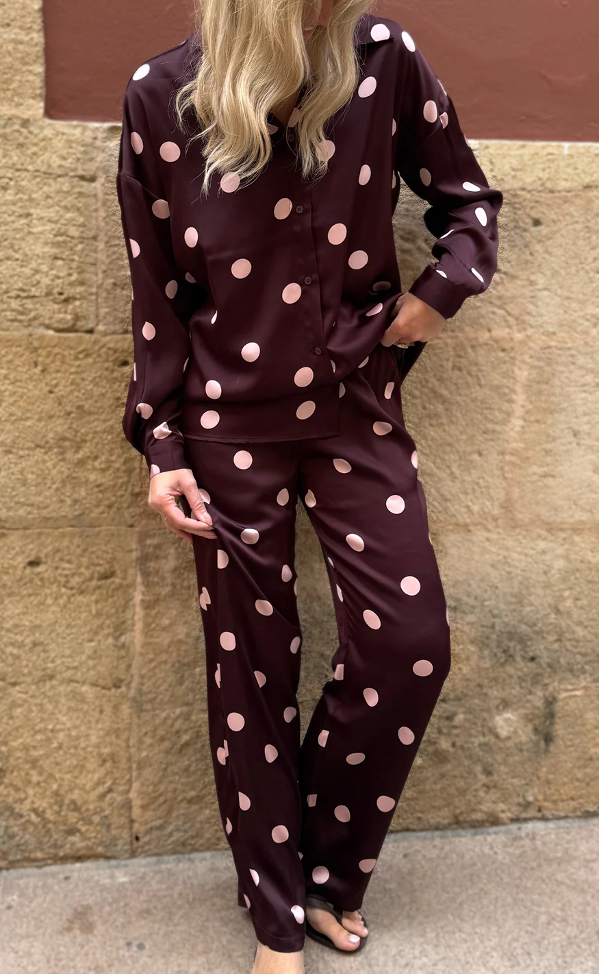 Liberte Skjorte - Dotti - Plum Rose Big Dot - Image 5