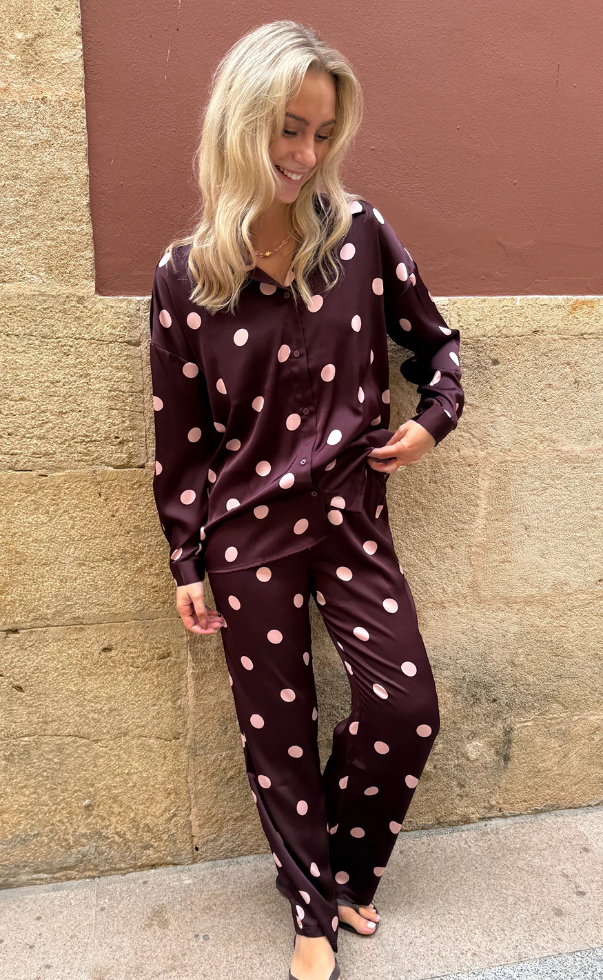 Liberte Skjorte - Dotti - Plum Rose Big Dot - Image 6