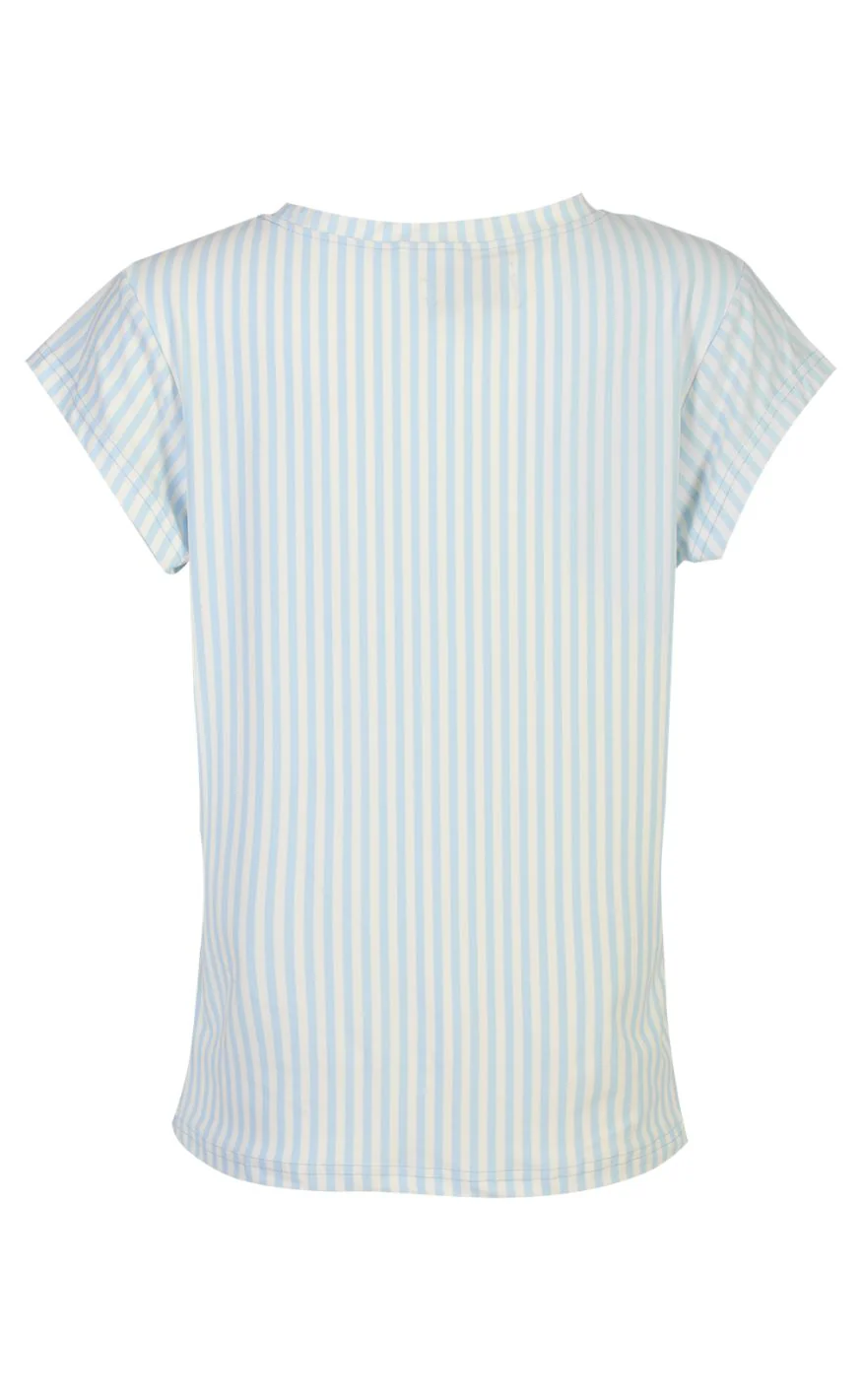 Liberté T-shirt - Alma U - L. Blue Creme Small Stripe - Image 4