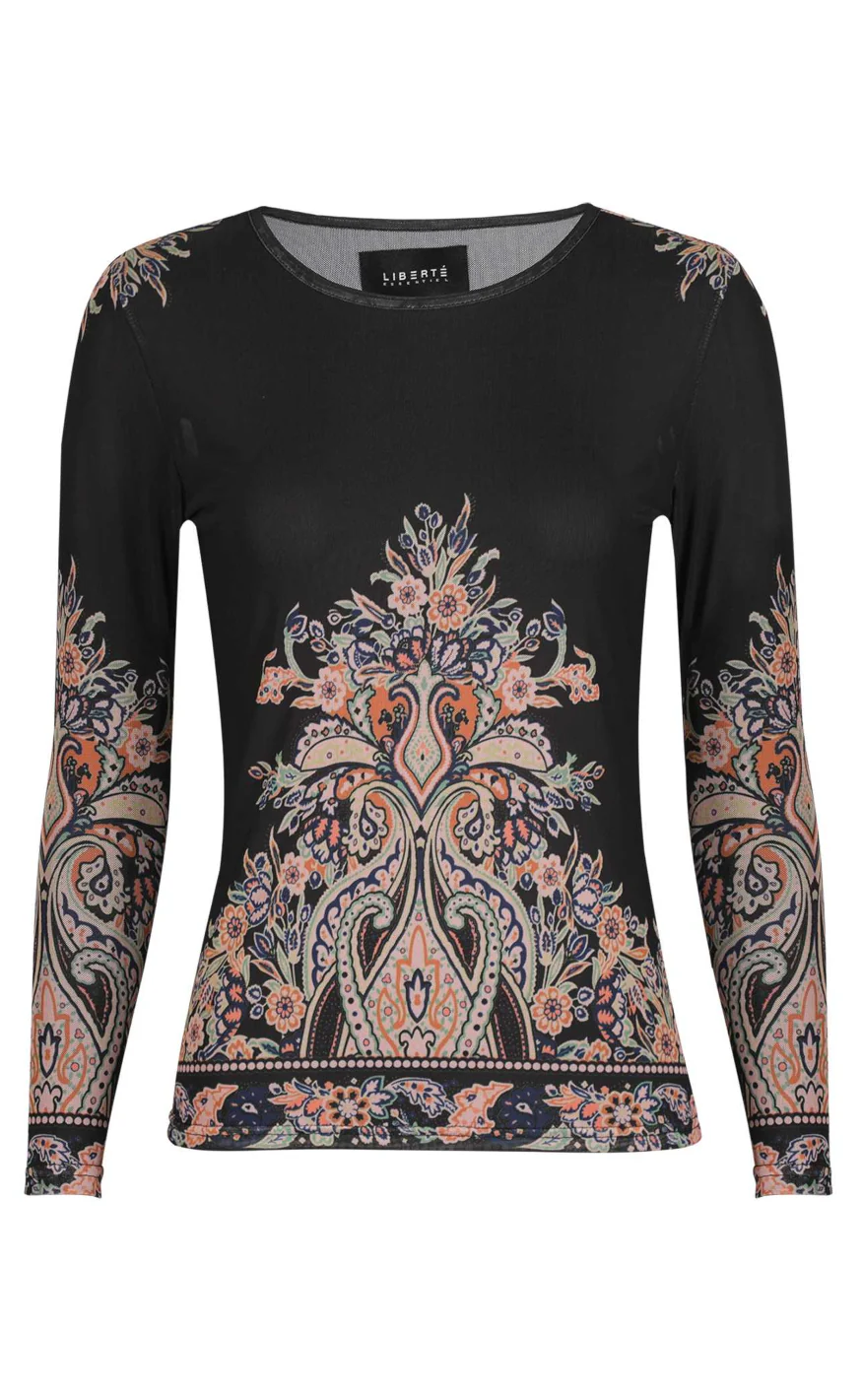 Liberte T-Shirt - Mesh LS - Black Paisley - Image 2