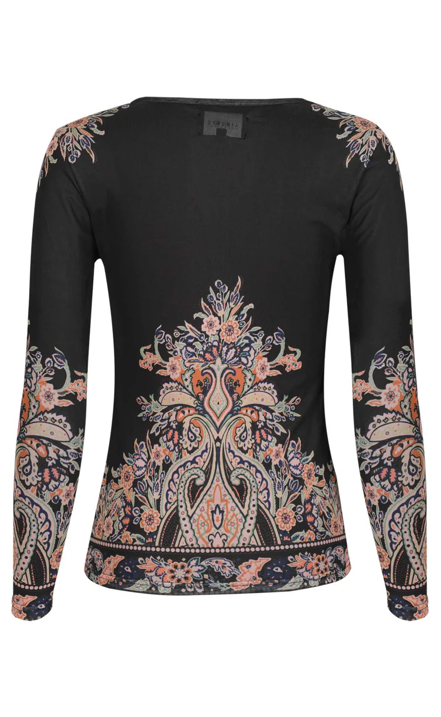 Liberte T-Shirt - Mesh LS - Black Paisley - Image 5