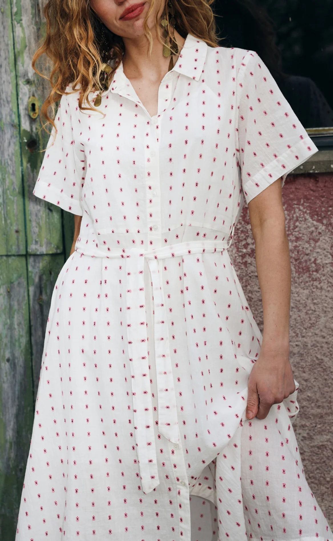 Lollys Laundry Kjole - BlakeLL Midi SS - Creme - Image 5