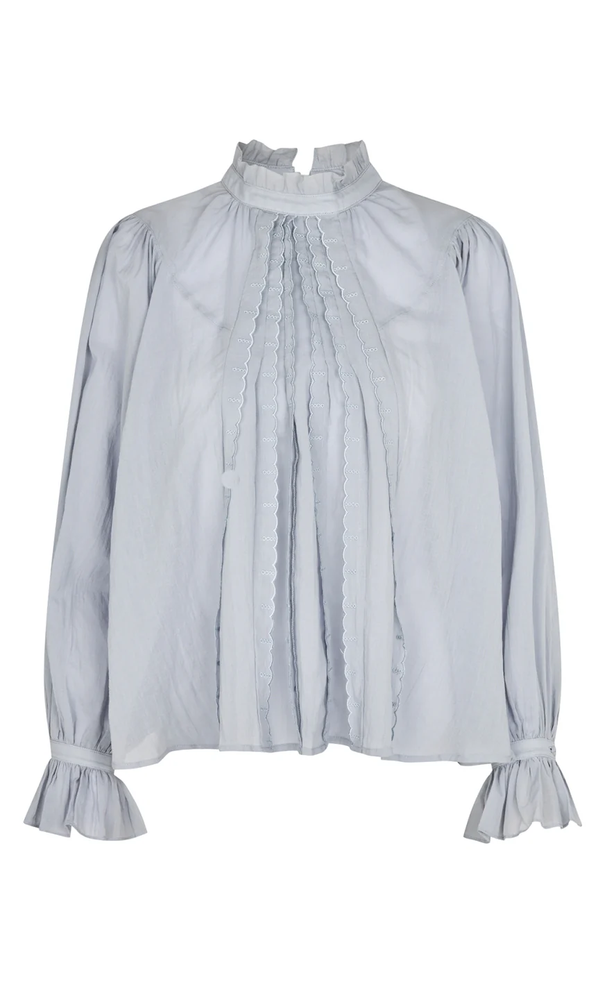 Lollys Laundry Bluse - Presley - Dusty Blue - Image 2