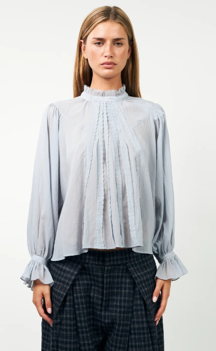 Lollys Laundry Bluse - Presley - Dusty Blue - Image 4