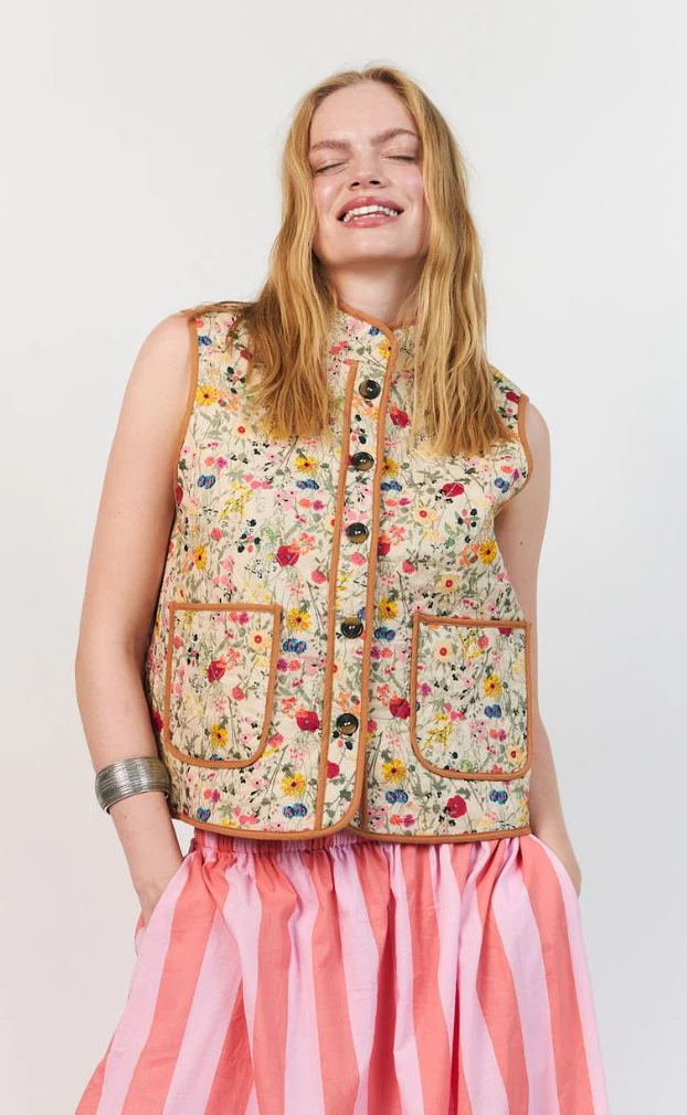 Lollys Laundry Vest - CairoLL Quilted - Flower Print - Image 7