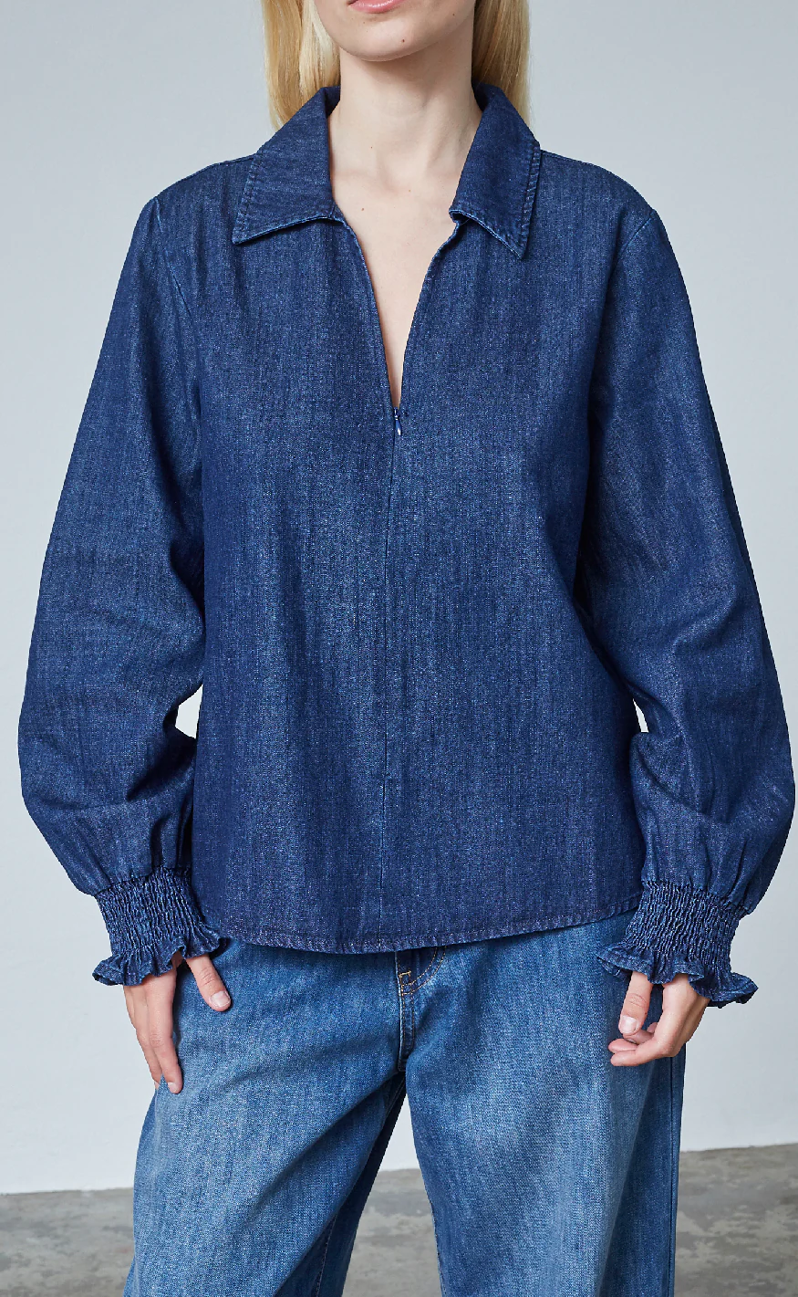 Love & Divine Bluse - Love1391 - D. Denim - Image 2