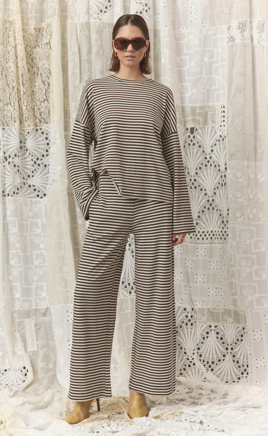 Love & Divine Bluse - Love1505 - Cream/Brown - Image 9