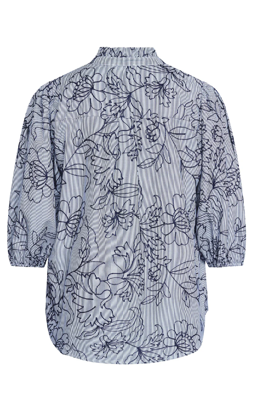 Love & Divine Bluse - Love456-9 - Stripe/Flower - Image 3