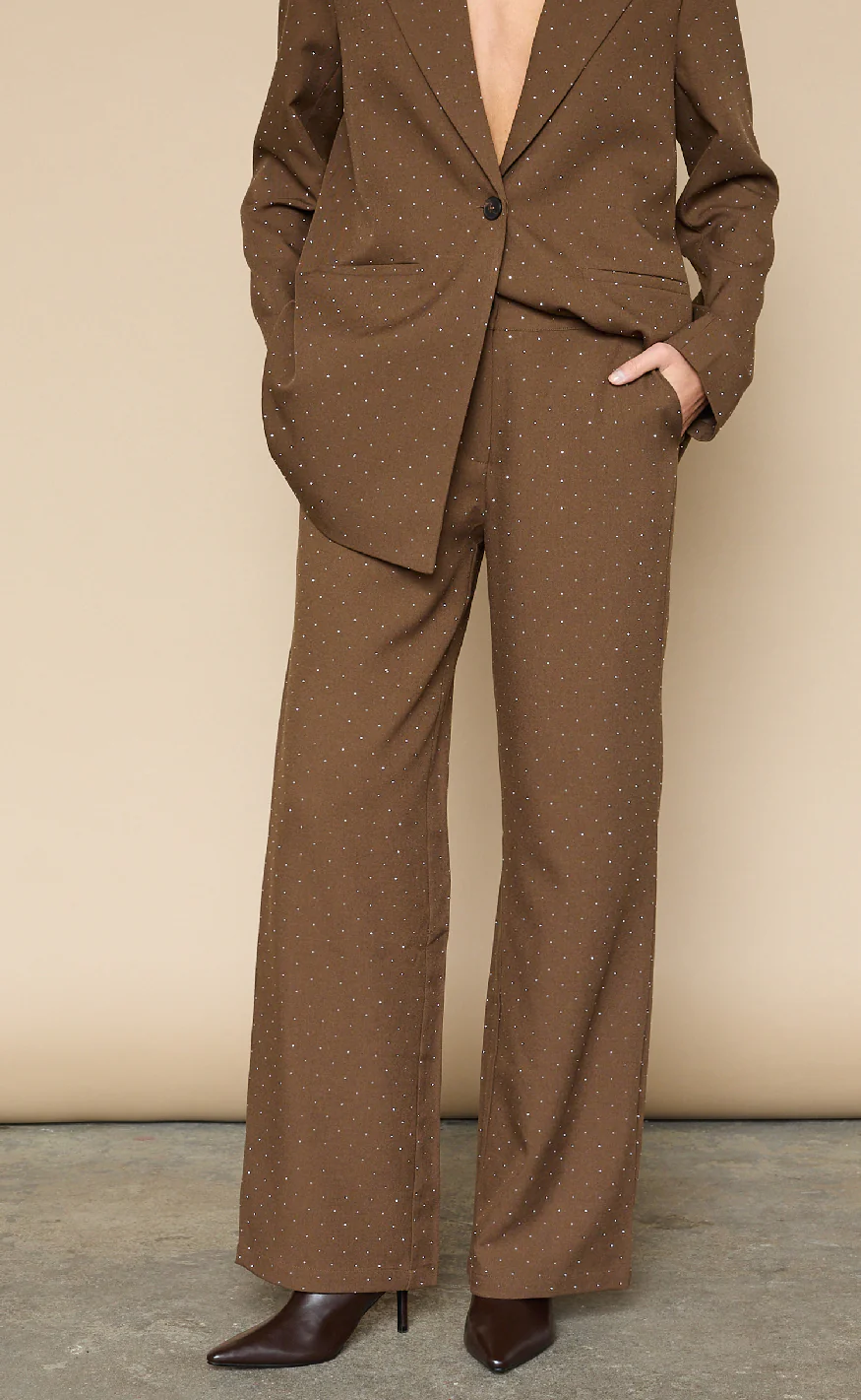 Love & Divine Bukser - Love857-7 - Brown Rhinestone - Image 5