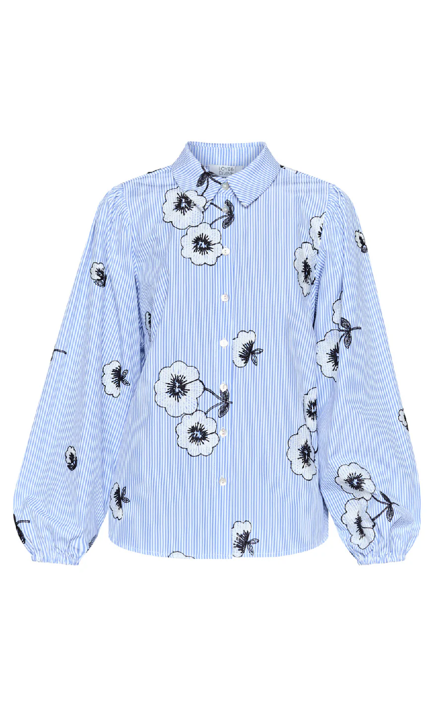 Love & Divine Skjorte - Love1430-1 - Blue Flower