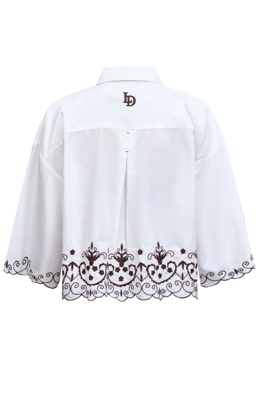 Love & Divine Skjorte - Love1546 - White/Brown - Image 5