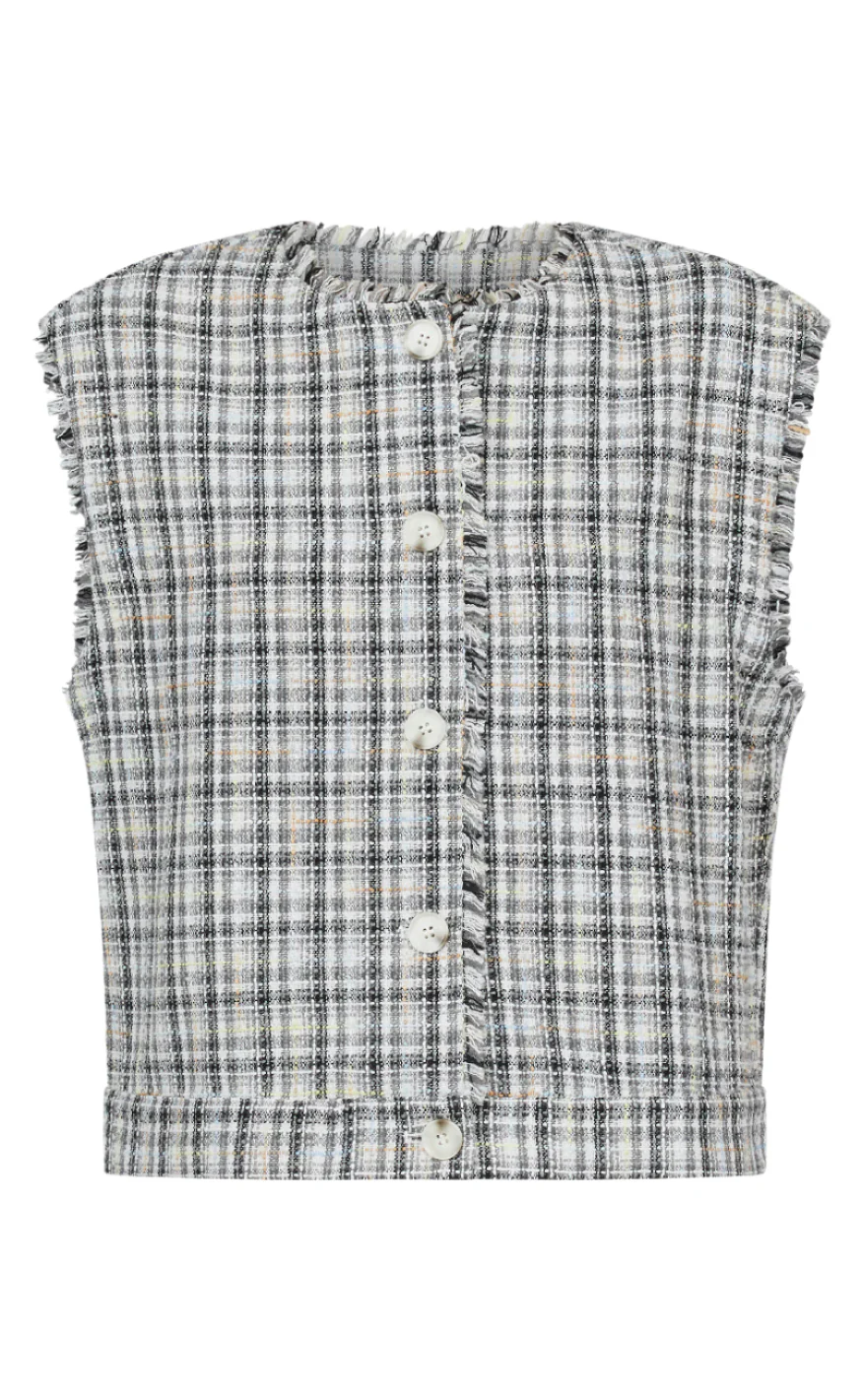 Love & Divine Vest - Love1265 - Grey Check