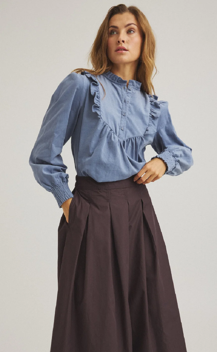 Luxzuz Bluse - Josefia - Faded Denim - Image 2