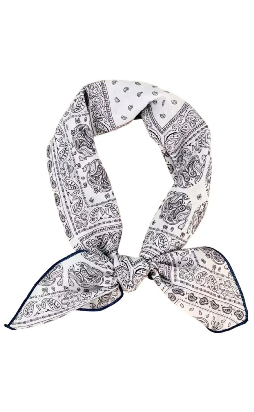 Tim & Simonsen Tørklæde - Ulrika Cotton - Paisley Blue/White