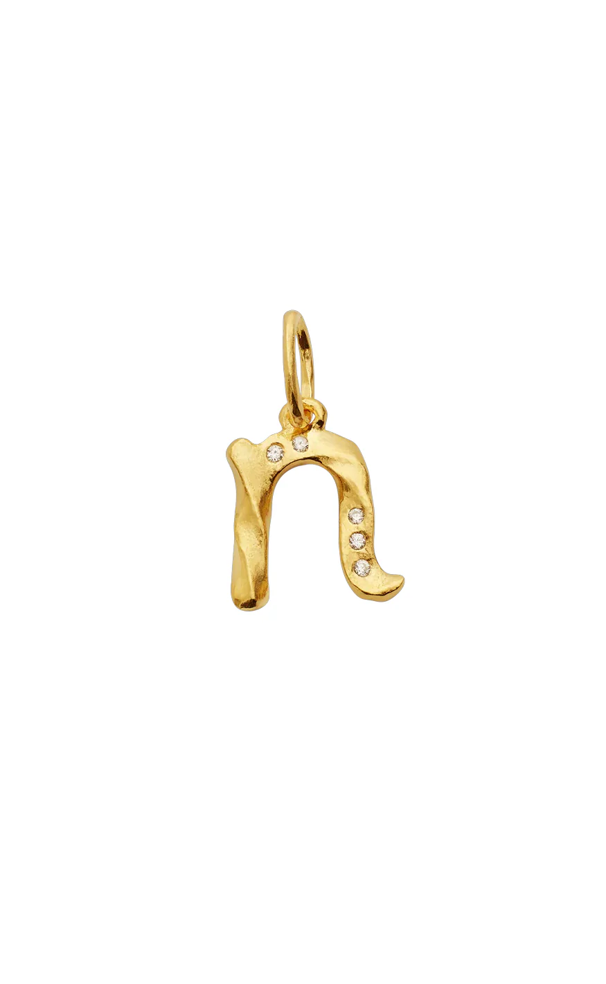 Maanesten Vedhæng - Alphabet - Gold Colour - Image 14
