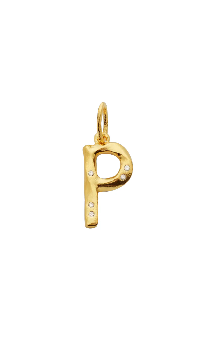 Maanesten Vedhæng - Alphabet - Gold Colour - Image 16