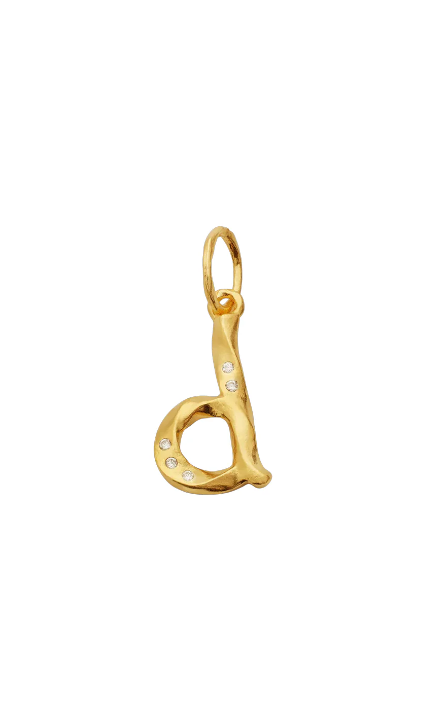 Maanesten Vedhæng - Alphabet - Gold Colour - Image 4