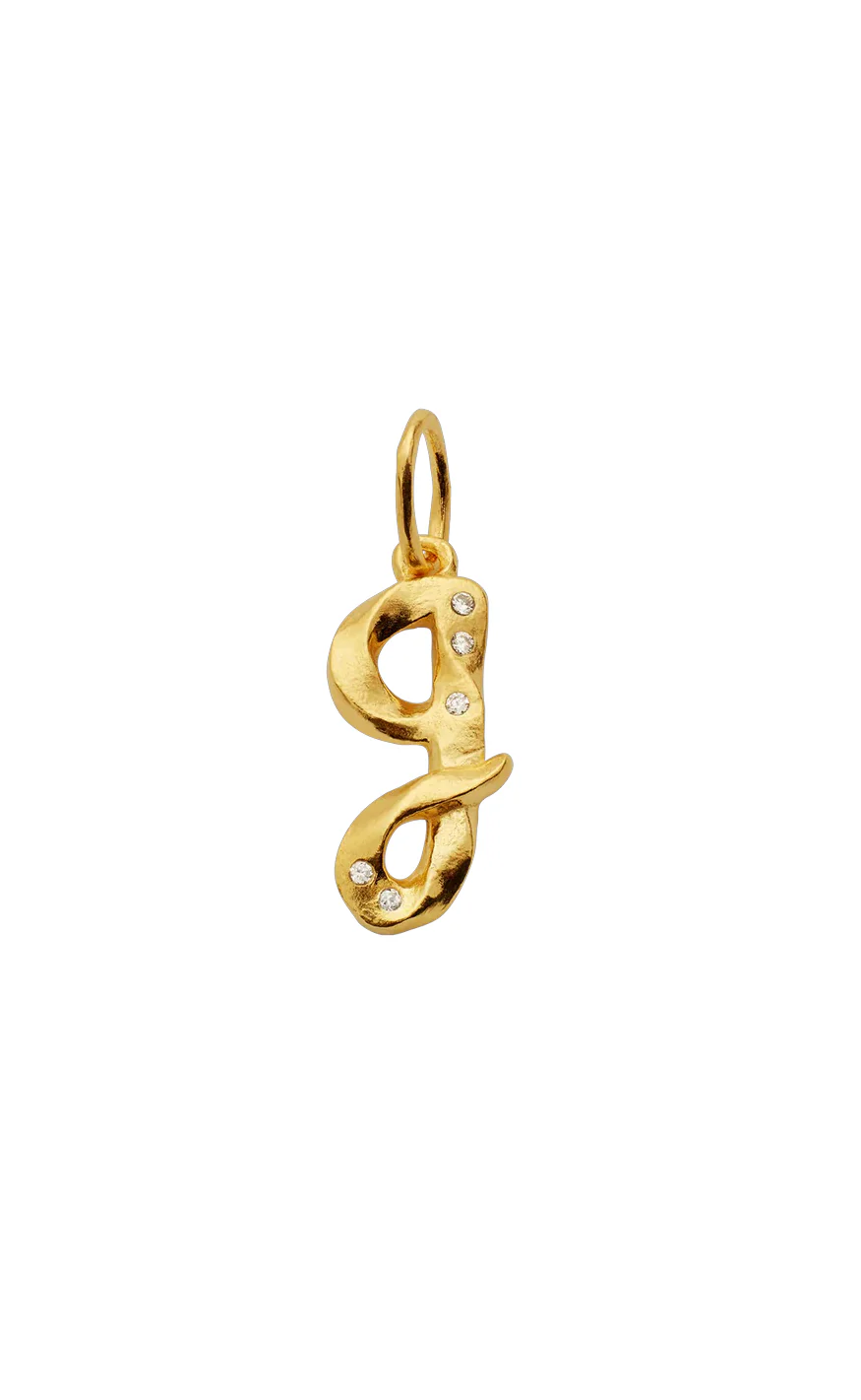 Maanesten Vedhæng - Alphabet - Gold Colour - Image 7