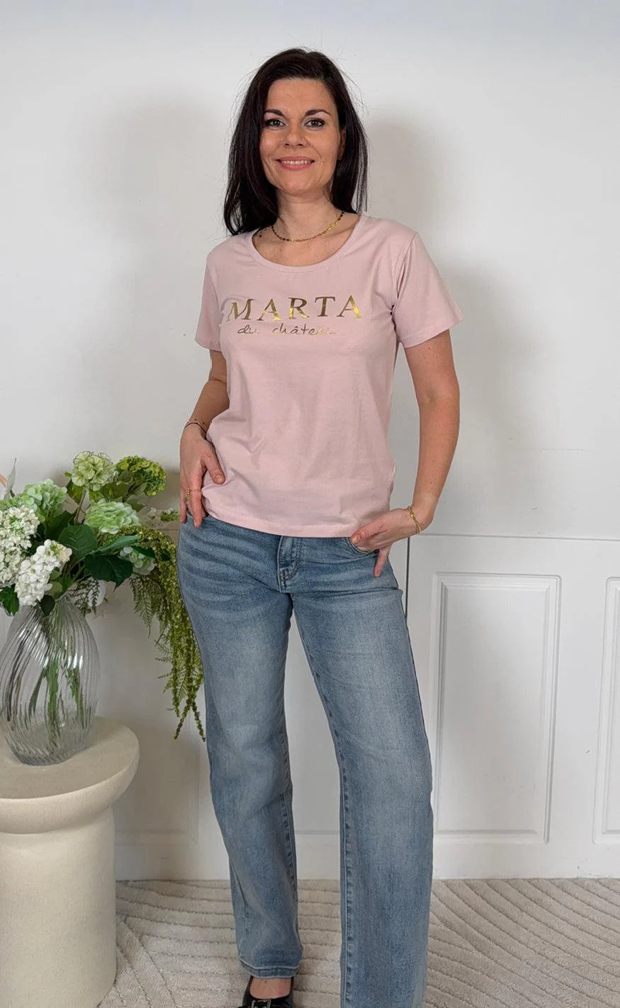 Marta Du Chateau T-shirt - Jeanette -  Old Rose - Image 2