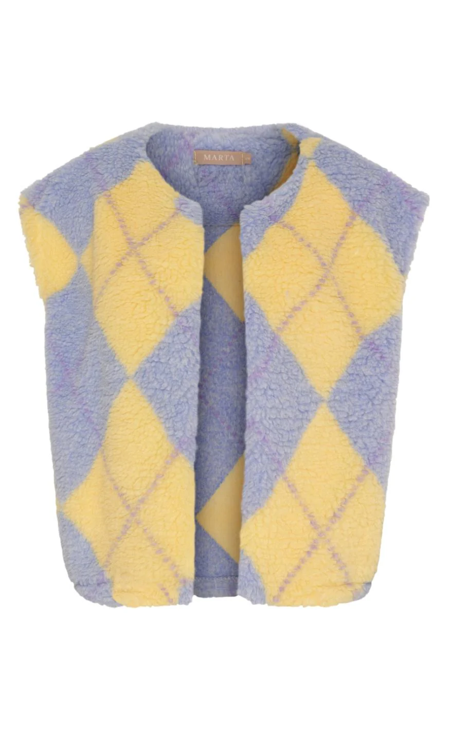 Marta Du Chateau Vest - Pam - Blue/Yellow - Image 2