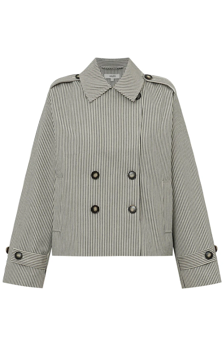 MbyM Jakke - Becker - Black Beige Stripe