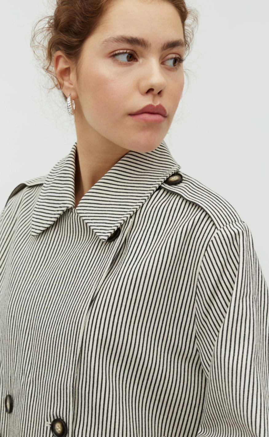 MbyM Jakke - Becker - Black Beige Stripe - Image 4