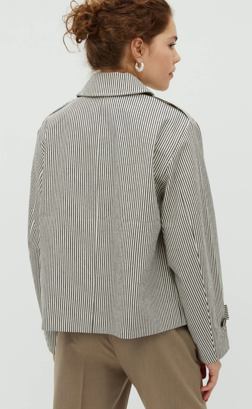 MbyM Jakke - Becker - Black Beige Stripe - Image 5
