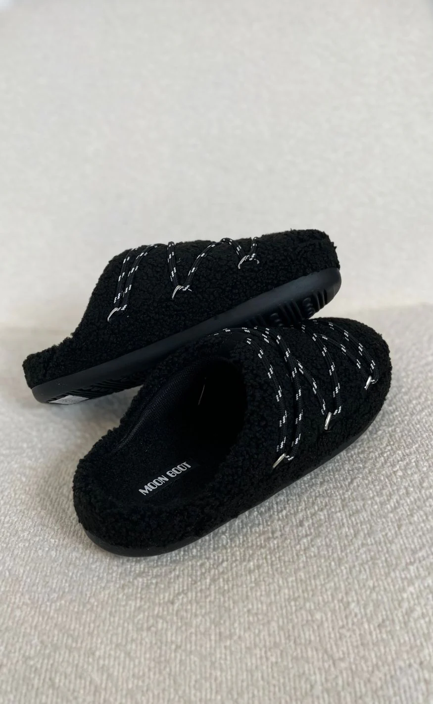 Moon Boots Slippers - Teddy - Black - Image 3