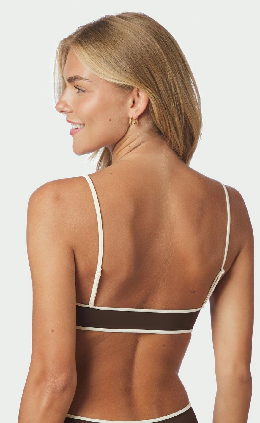 Neo Noir Bikini Overdel - Fia Solid - Dark Brown/Creme - Image 5
