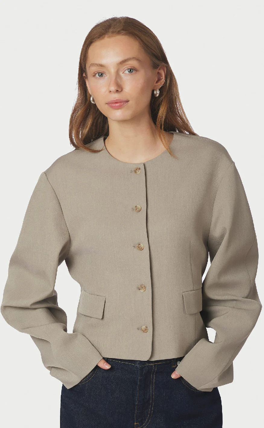 Neo Noir Blazer - Aranti Structure Curve - Warm Grey - Image 2